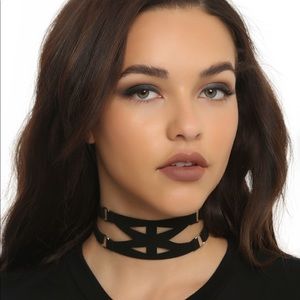 Blackheart Suede Double Strap Choker